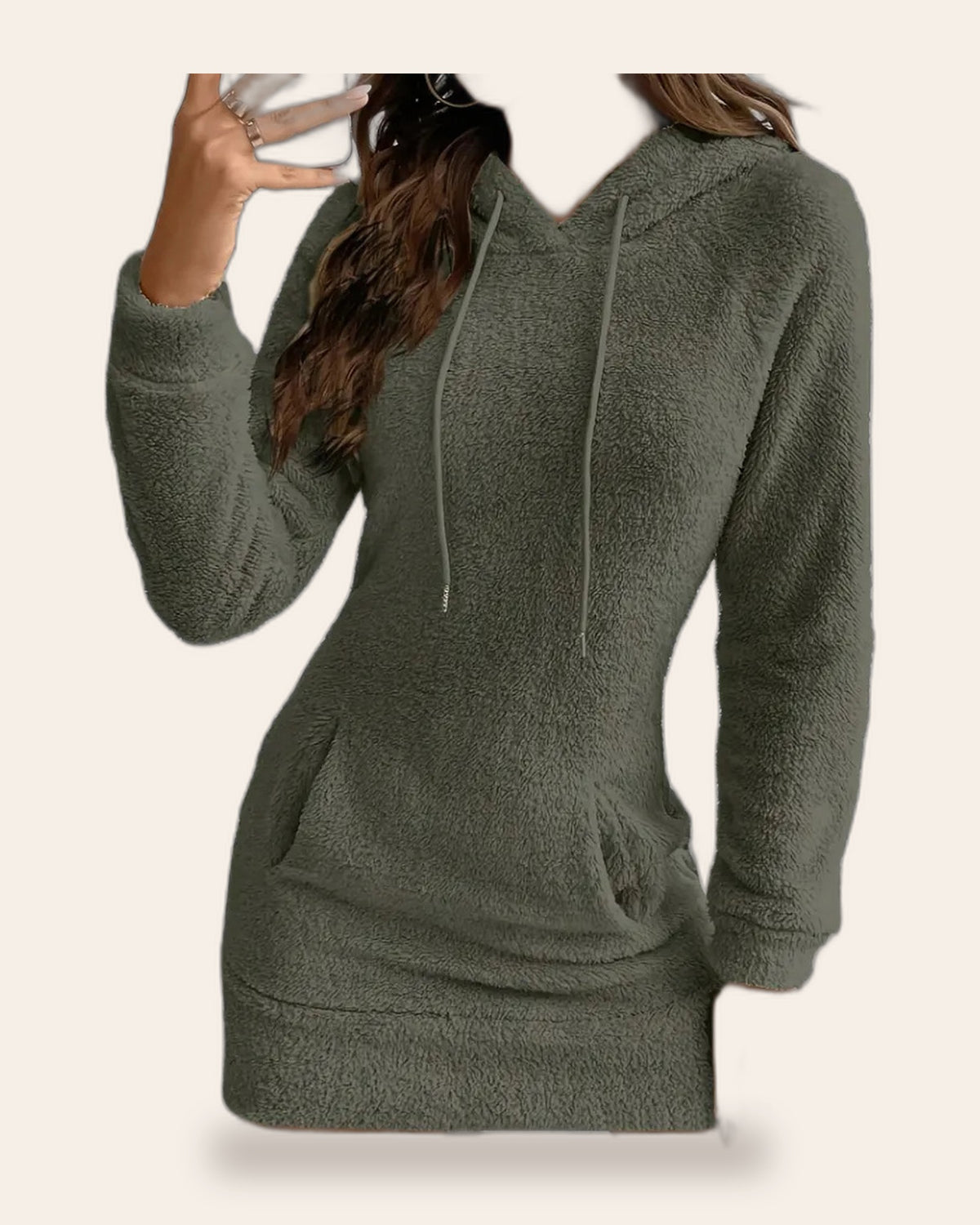 Velour Fitted Hoodie Dress