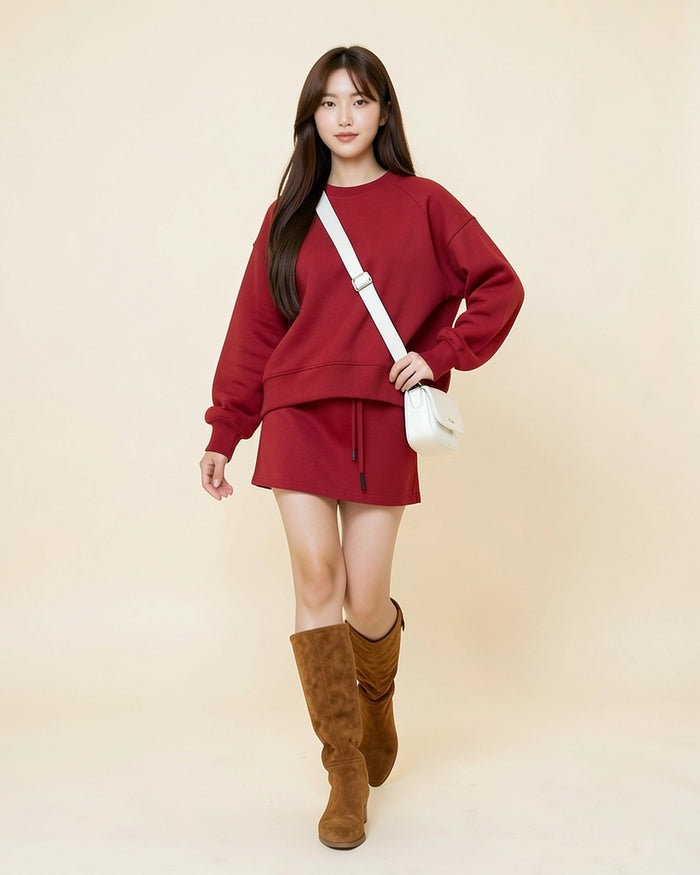 Sweatshirt & Mini Skirt Set