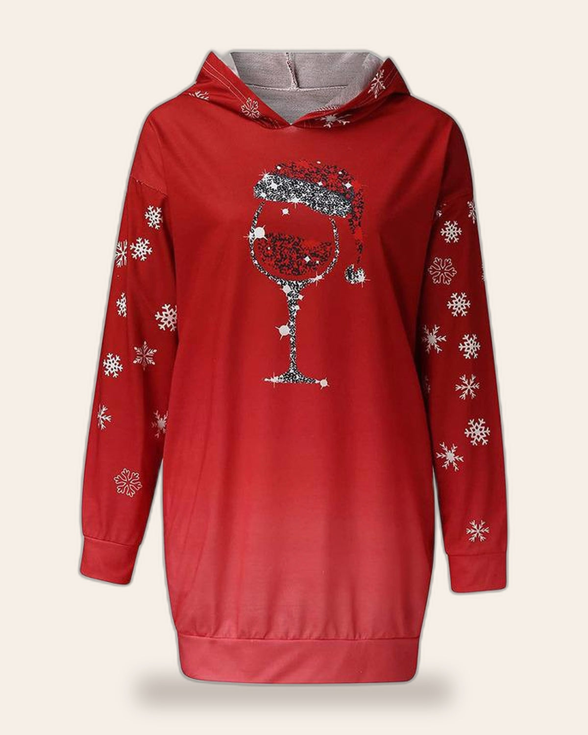 Santa Wine Glass Hoodie Dress