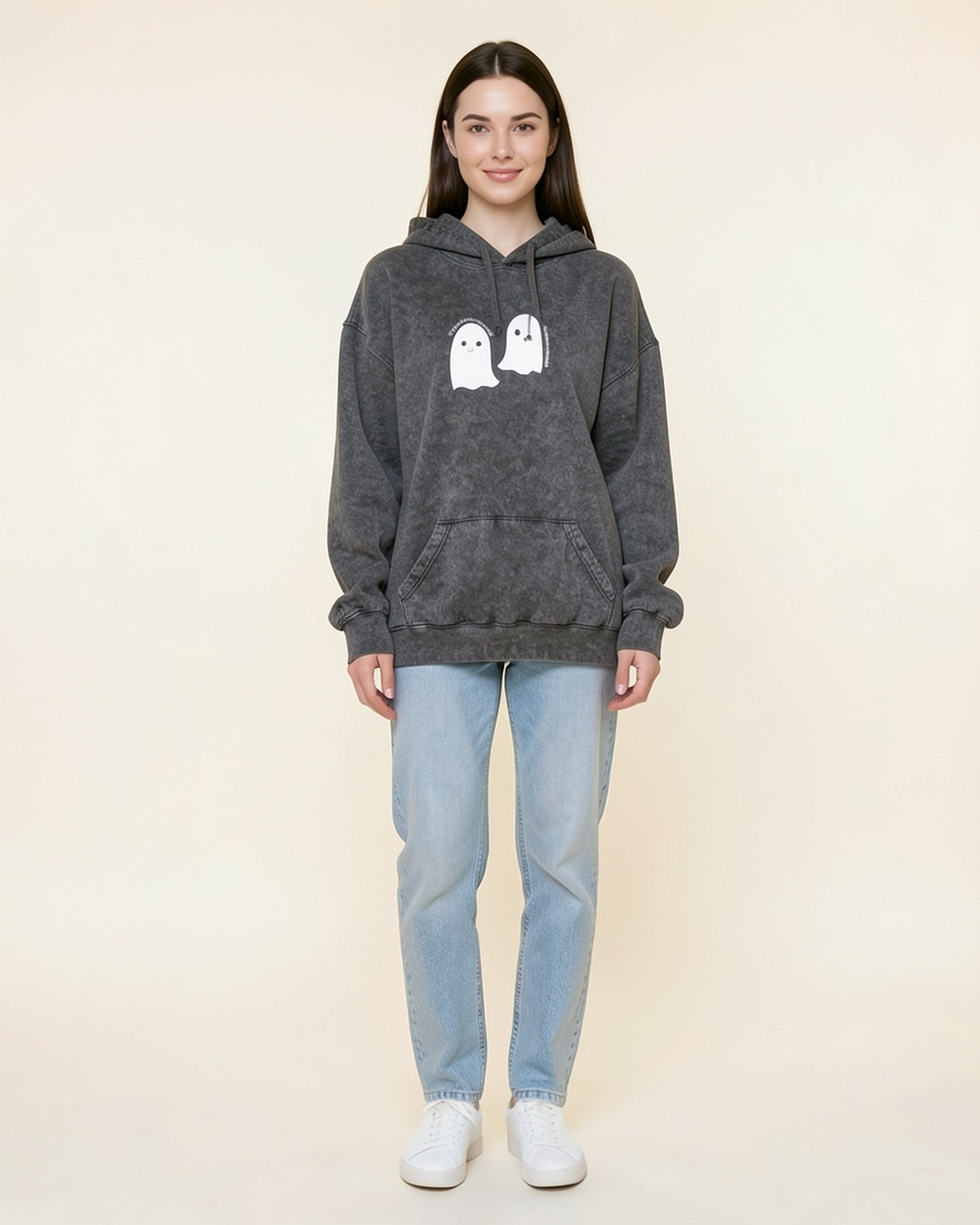 Cute Ghosts Acid Wash Hoodie