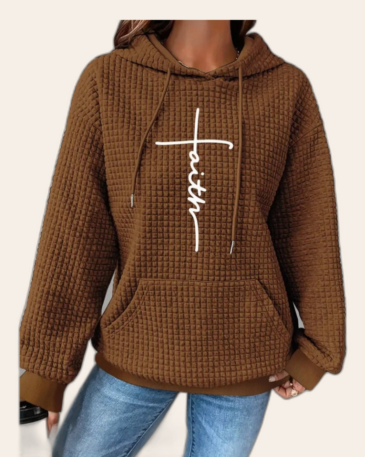 Faith Cross Waffle Hoodie