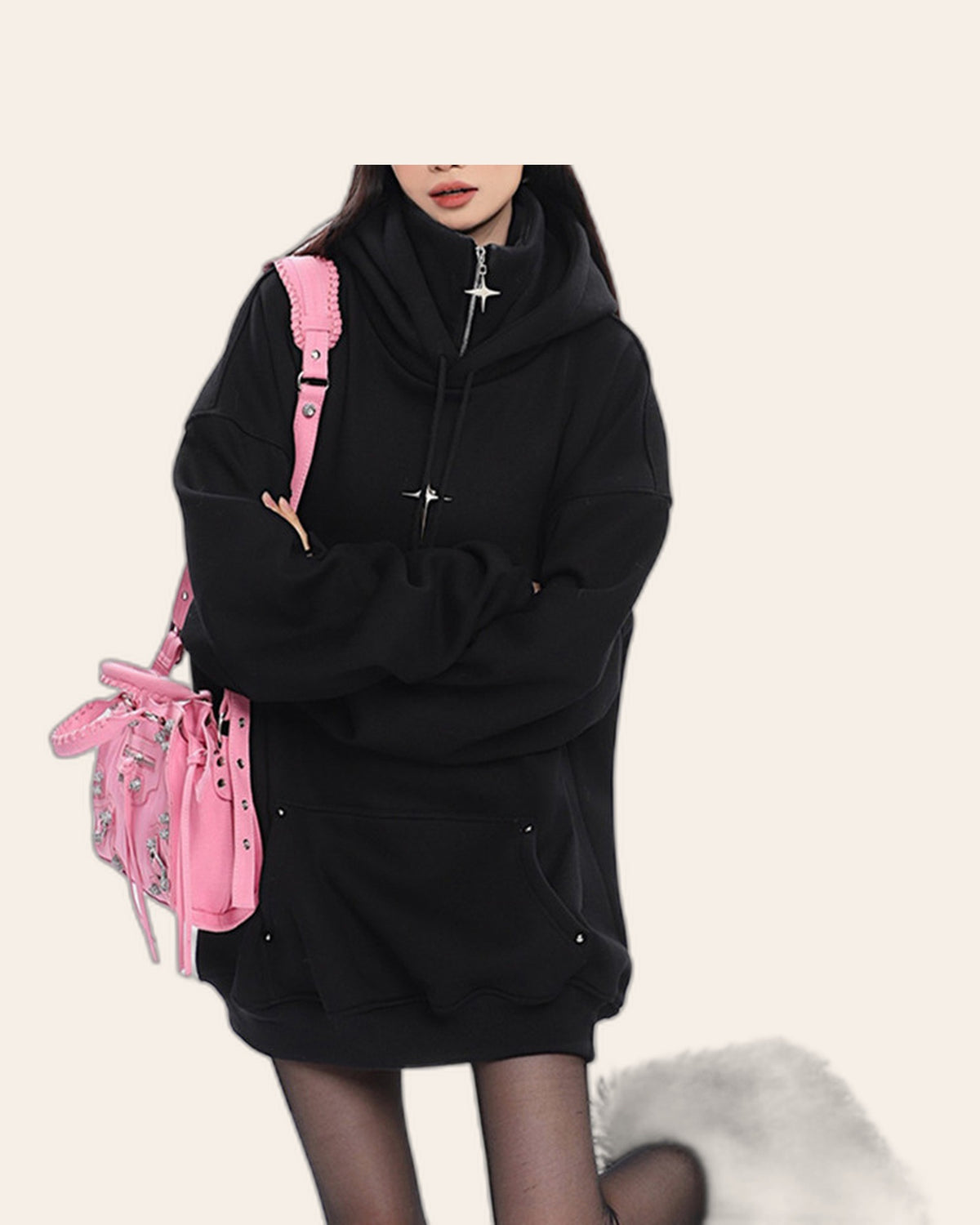 Funnel Neck Oversized Hoodie