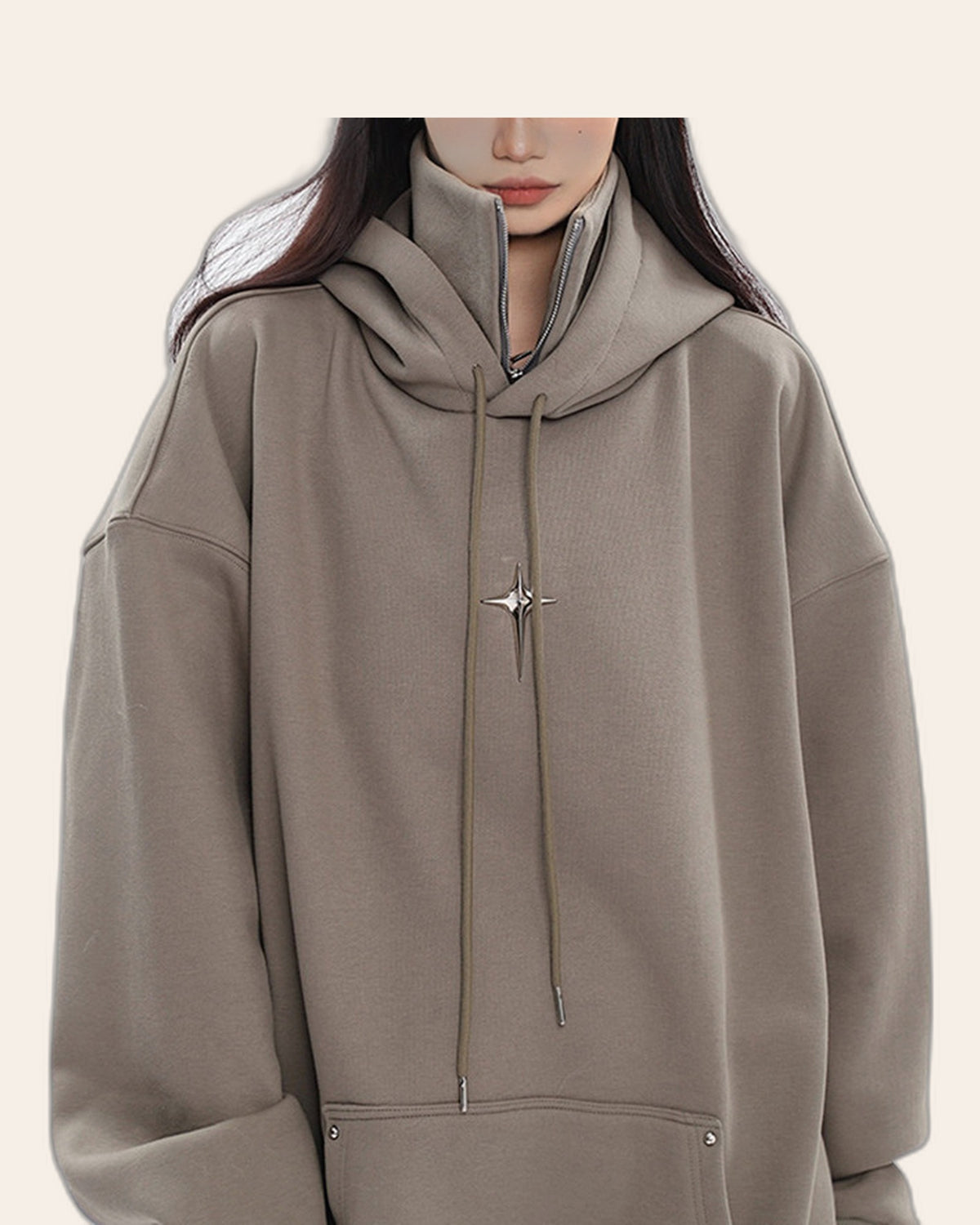 Funnel Neck Oversized Hoodie