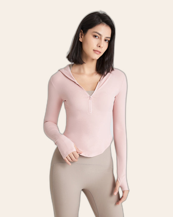 Half-Zip Athletic Hooded Top