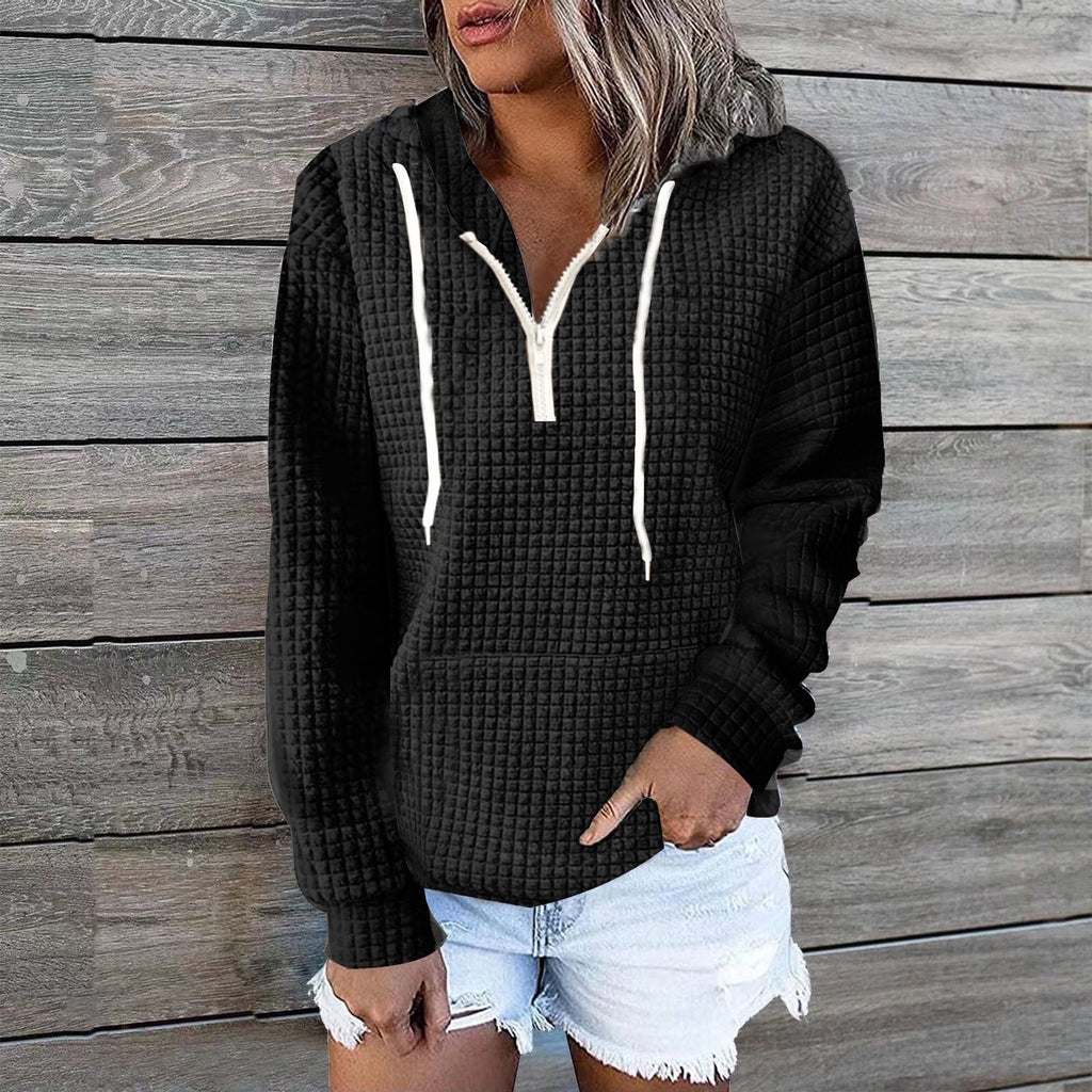 Waffle Half-Zip Hoodie