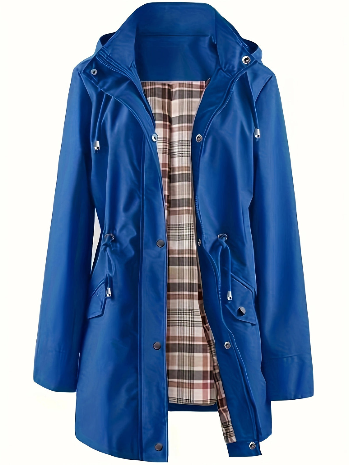 Plaid-Lined Windbreaker Coat