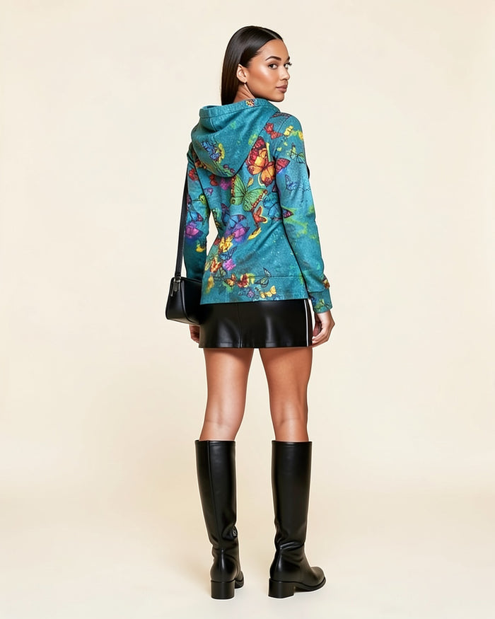 Tropical Bloom Zip Hoodie