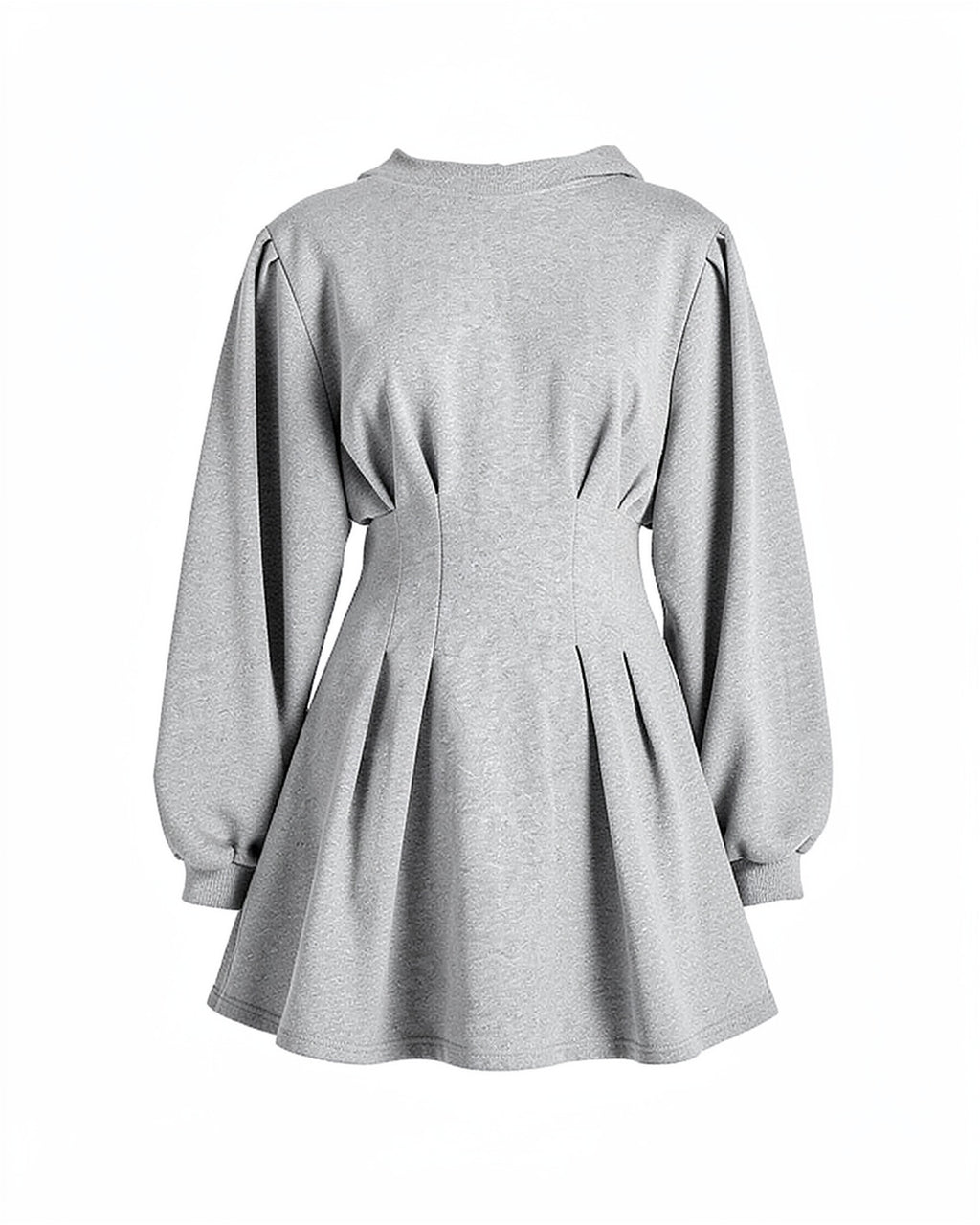 Pleated Waist Hoodie Mini Dress