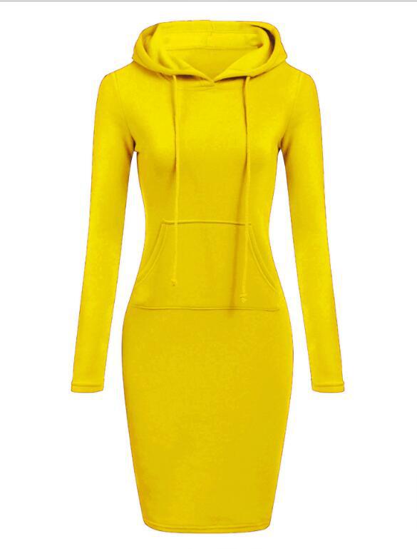 Classic Bodycon Midi Hoodie Dress