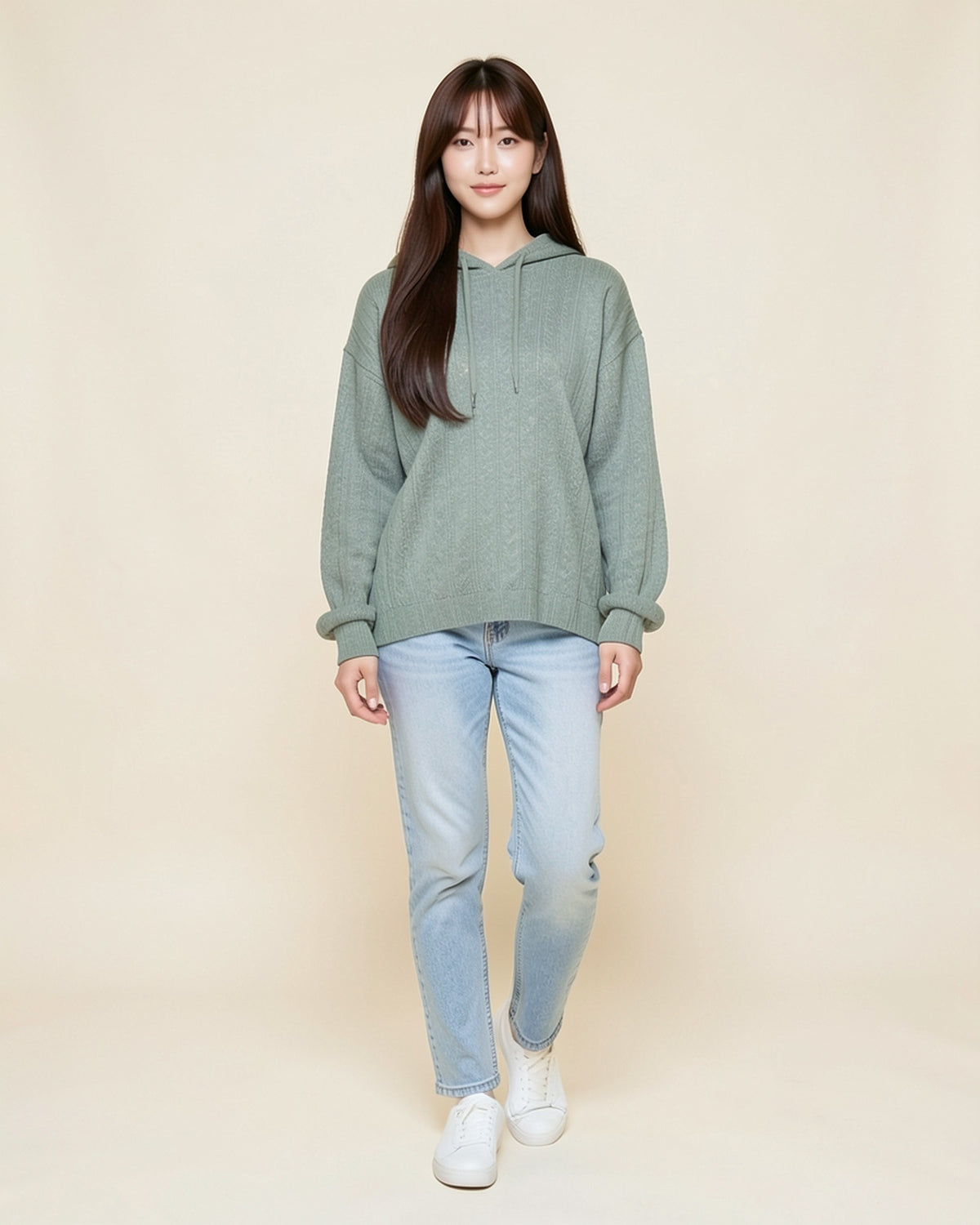 Sage Knit Hoodie Sweater