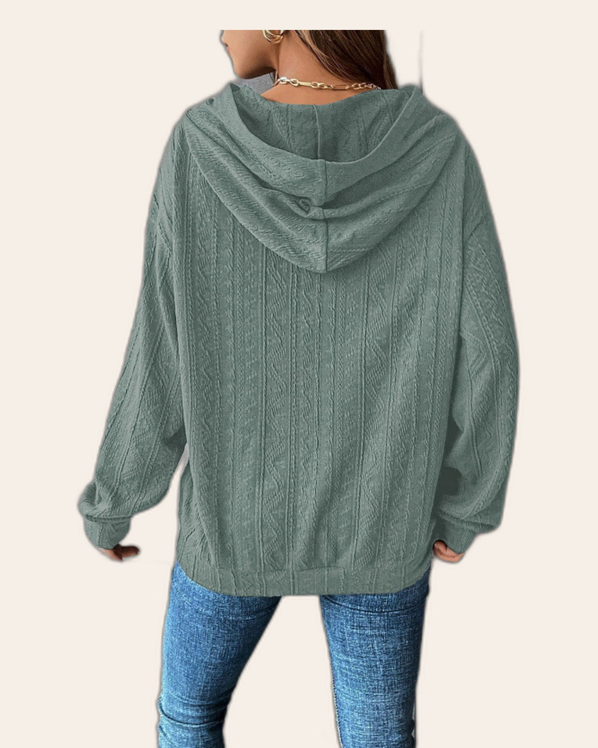 Sage Knit Hoodie Sweater