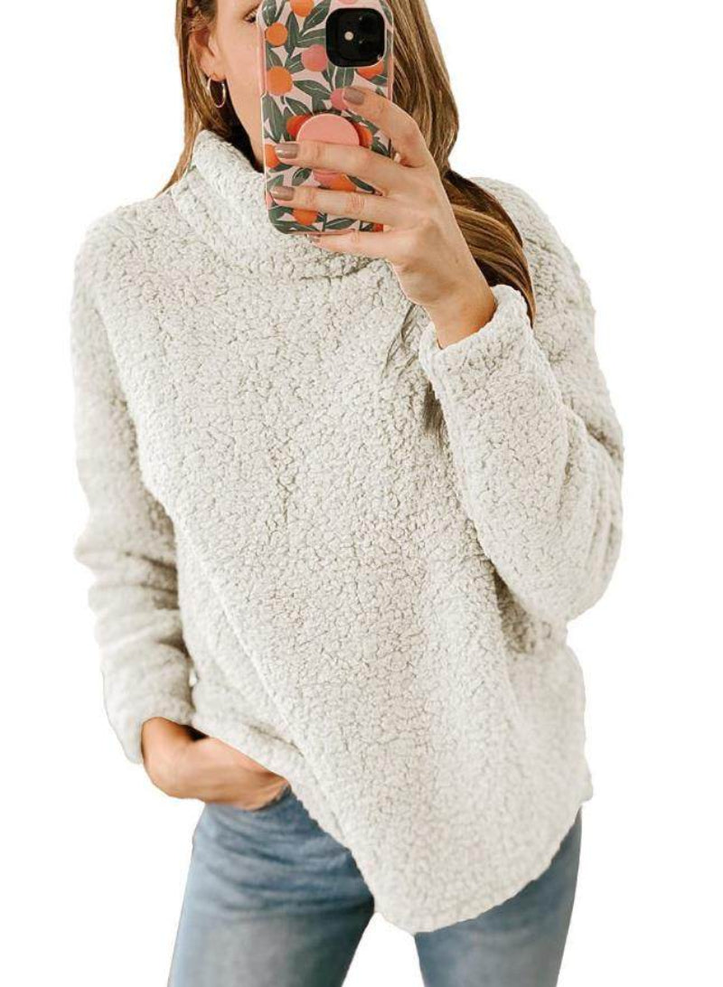 Teddy Fleece Turtleneck Pullover