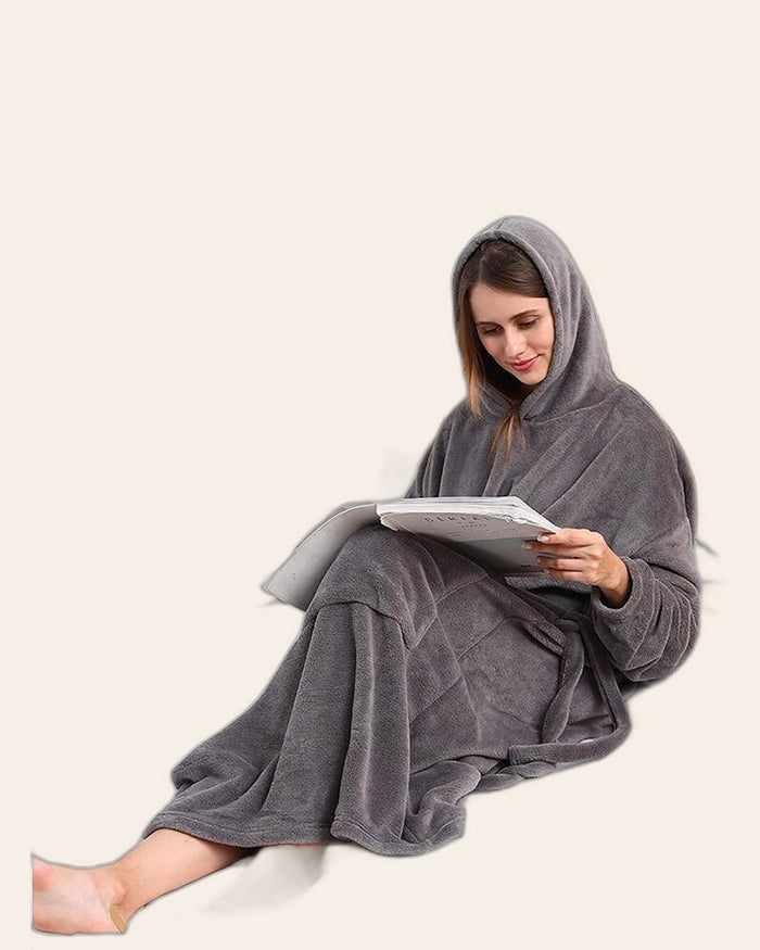 Flannel Blanket Robe Hoodie