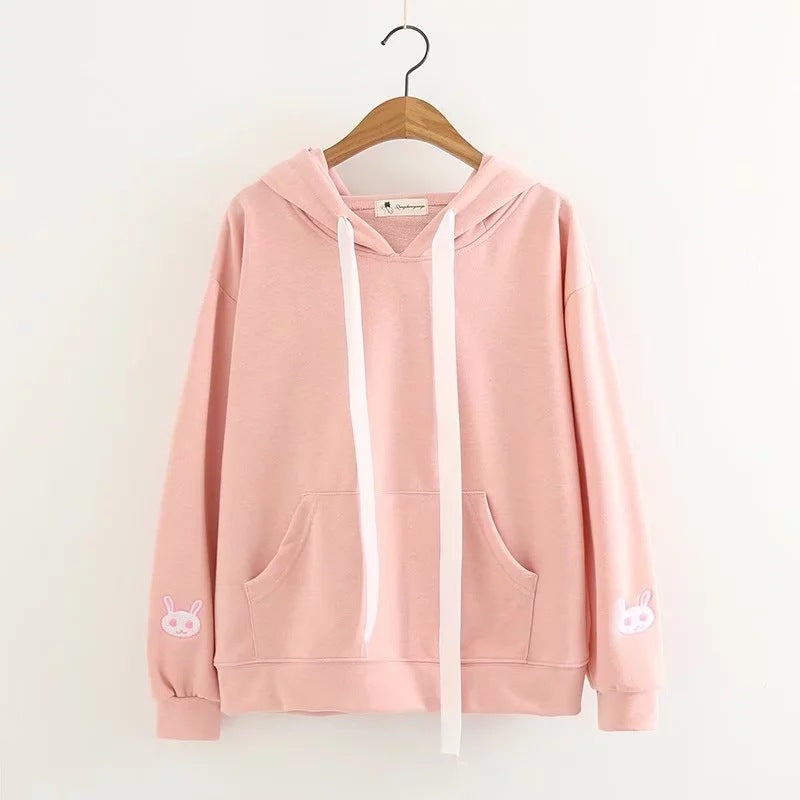 Bunny Ears Embroidered Hoodie