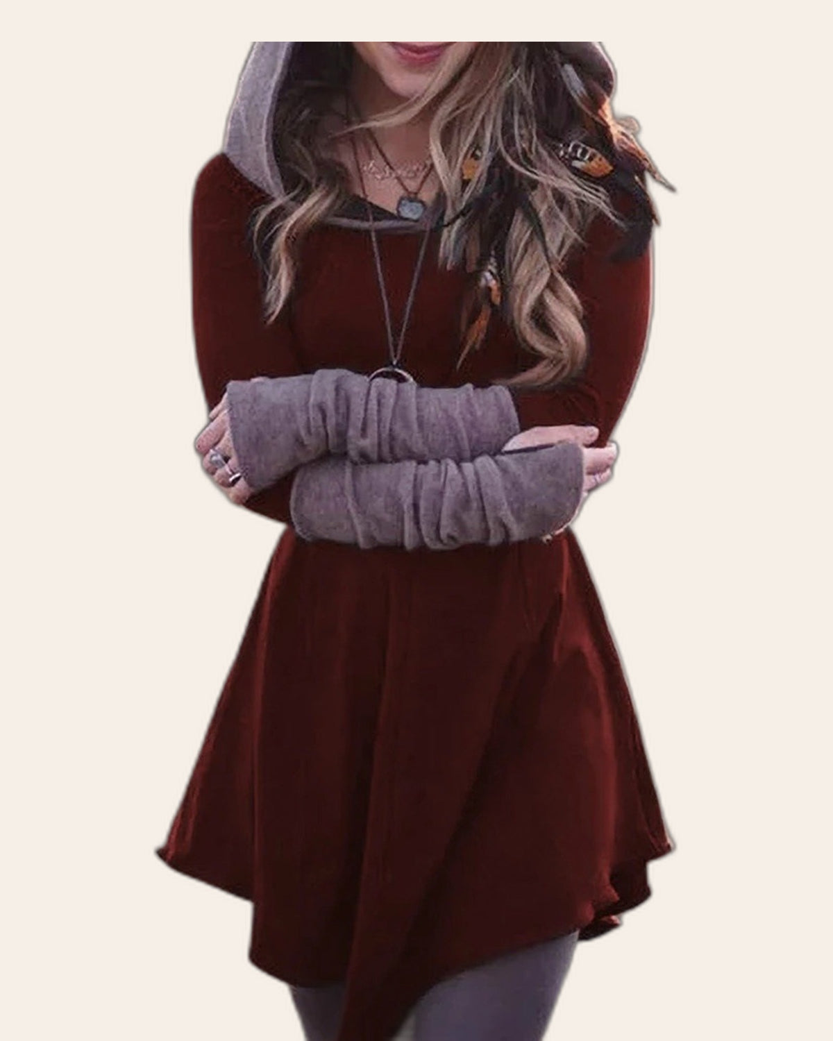 A-Line Flare Hoodie Dress