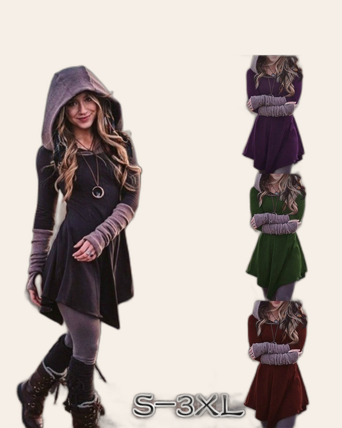 A-Line Flare Hoodie Dress