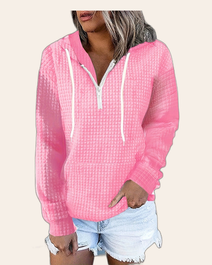 Waffle Half-Zip Hoodie