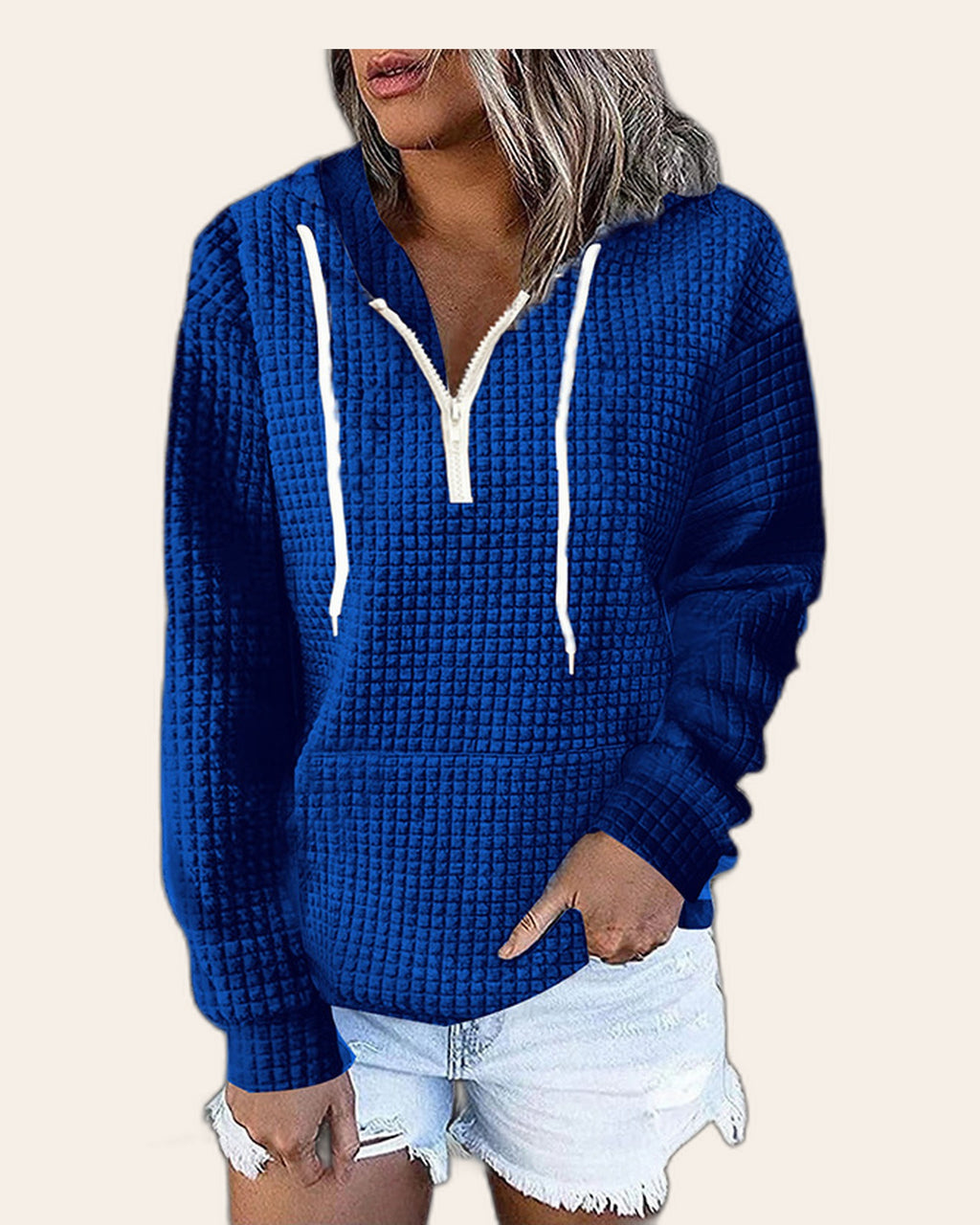 Waffle Half-Zip Hoodie