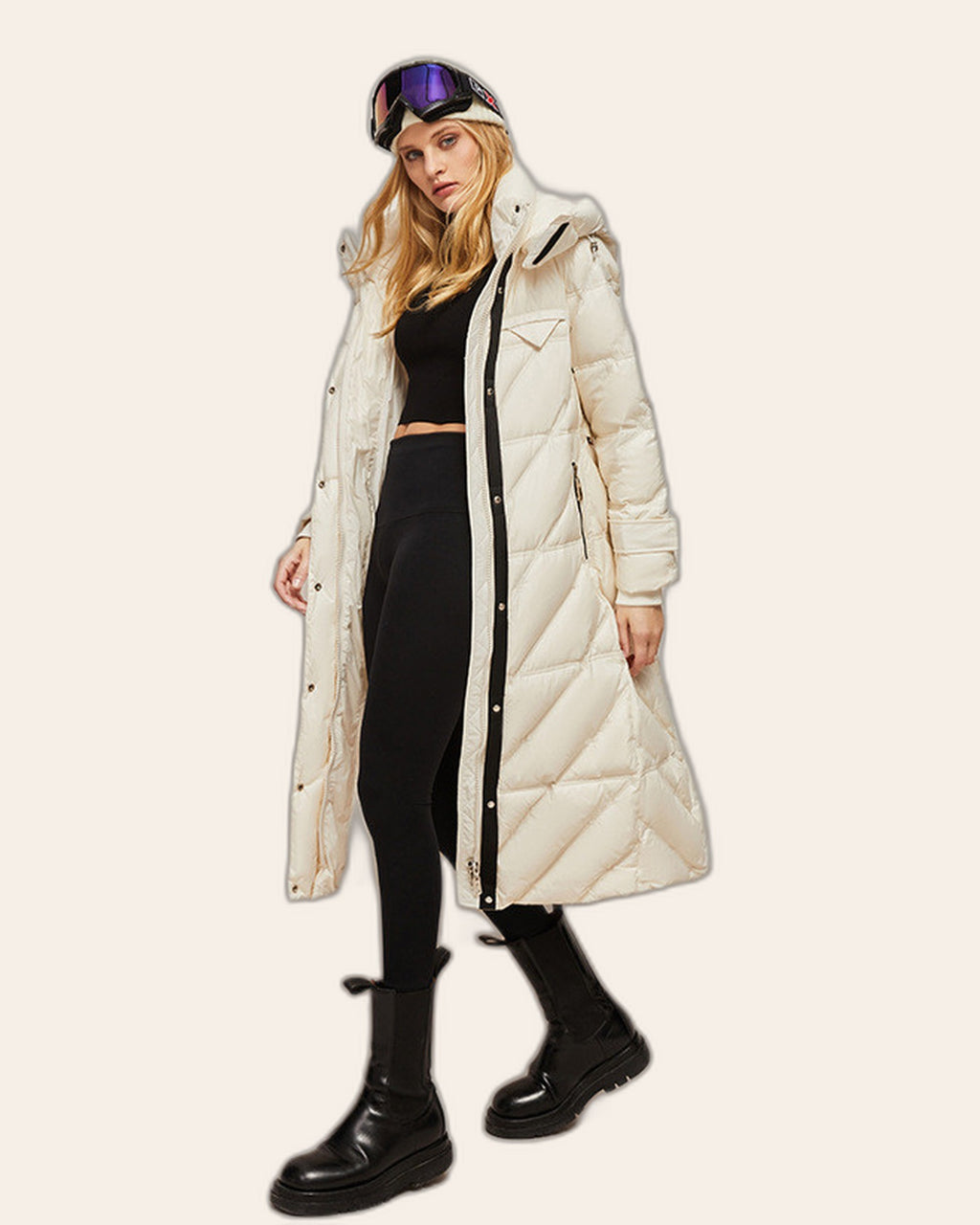 Belted Long Puffer Coat