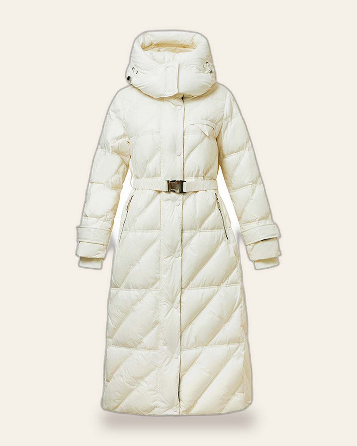 Belted Long Puffer Coat