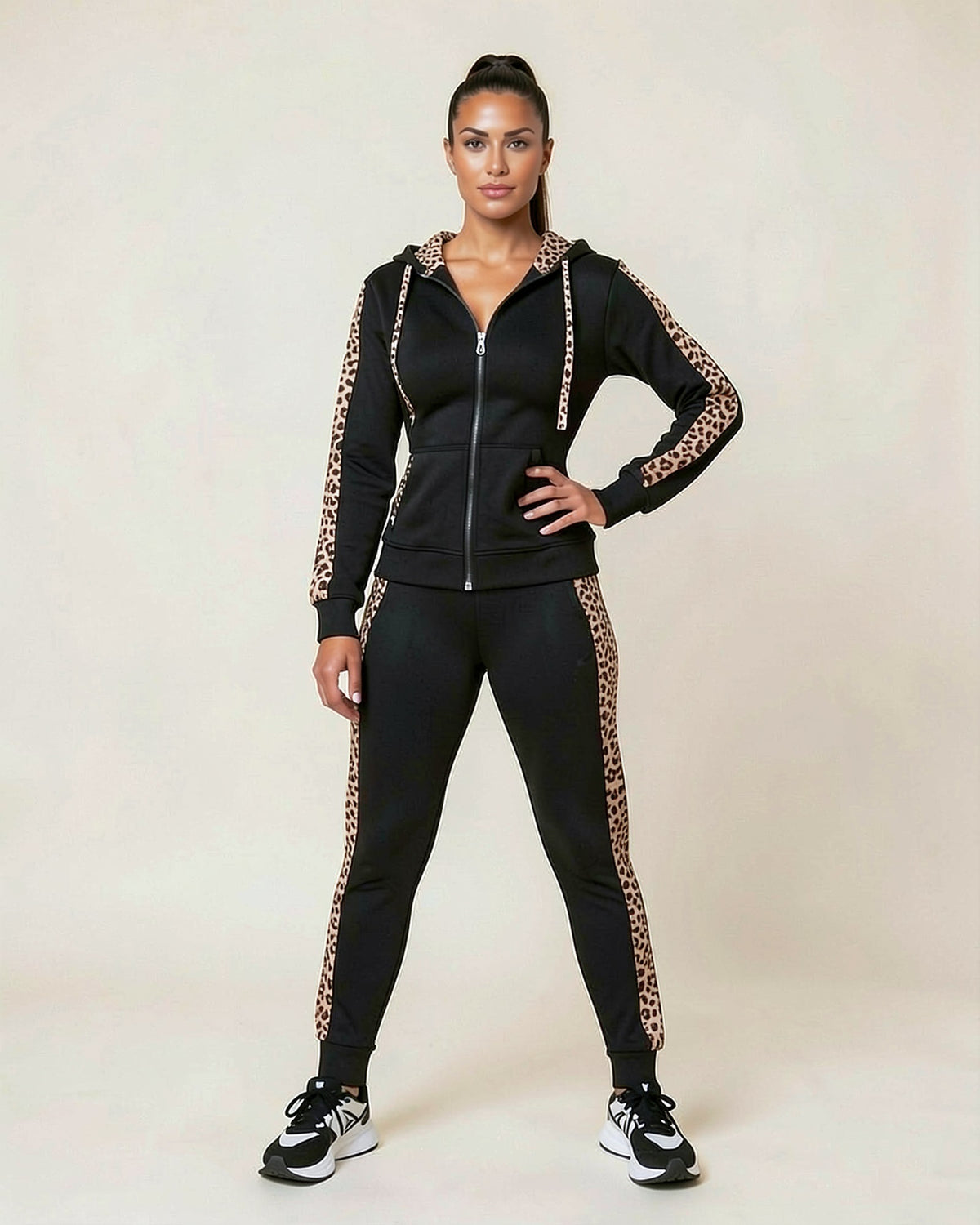 Leopard Stripe Zip Tracksuit
