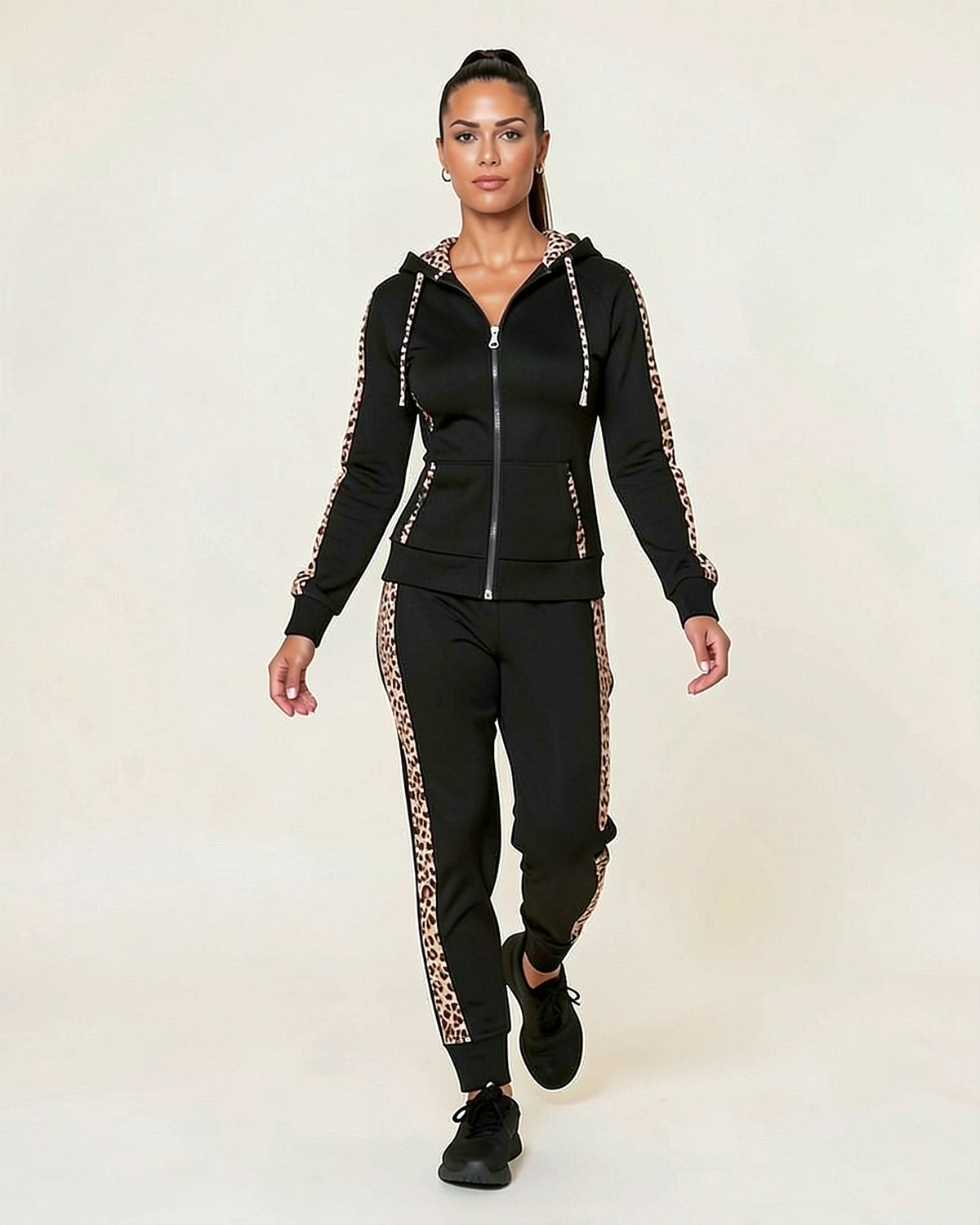 Leopard Stripe Zip Tracksuit
