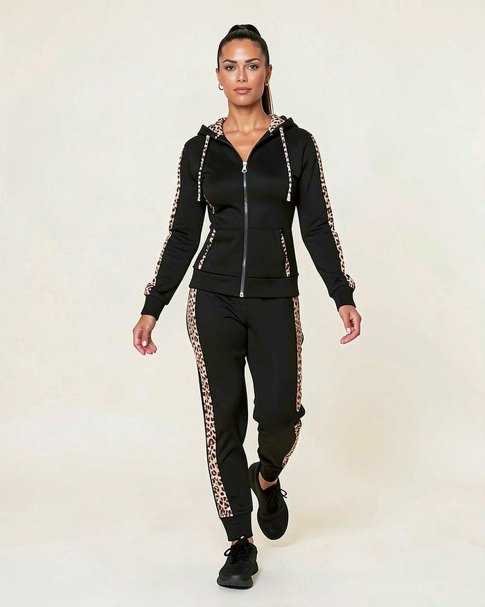 Leopard Stripe Zip Tracksuit