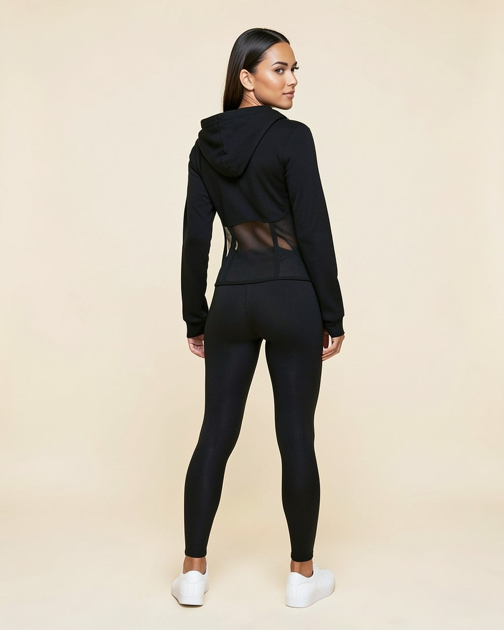 Mesh Corset Zip Hoodie