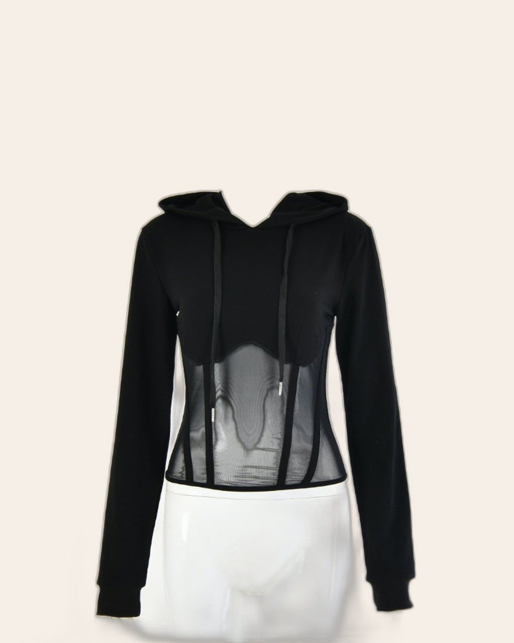 Mesh Corset Zip Hoodie