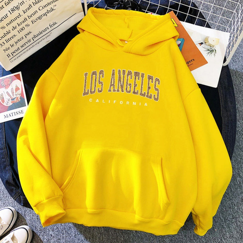 Los Angeles Leopard Letter Hoodie