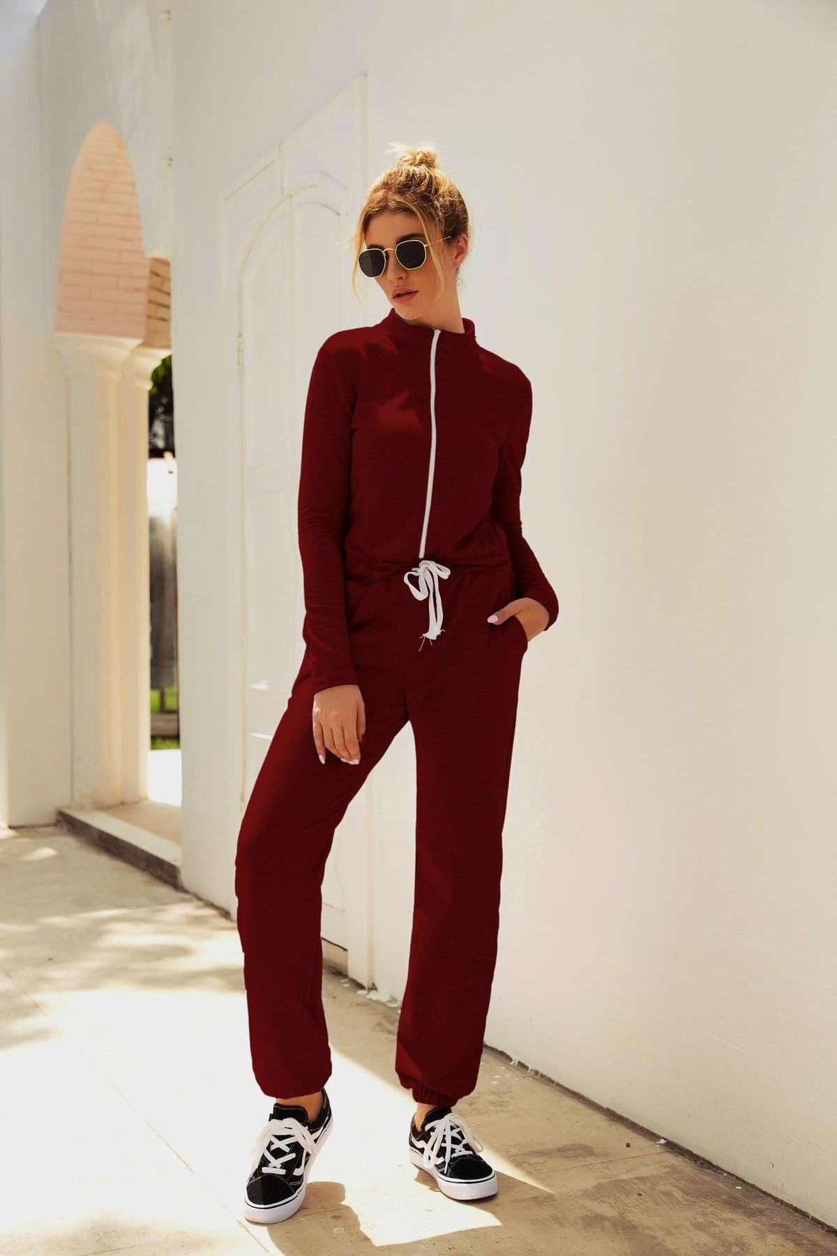 Hooded Zip Utility Jumpsuit