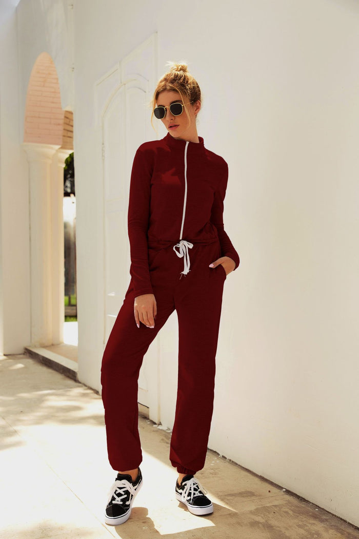 Hooded Zip Utility Jumpsuit