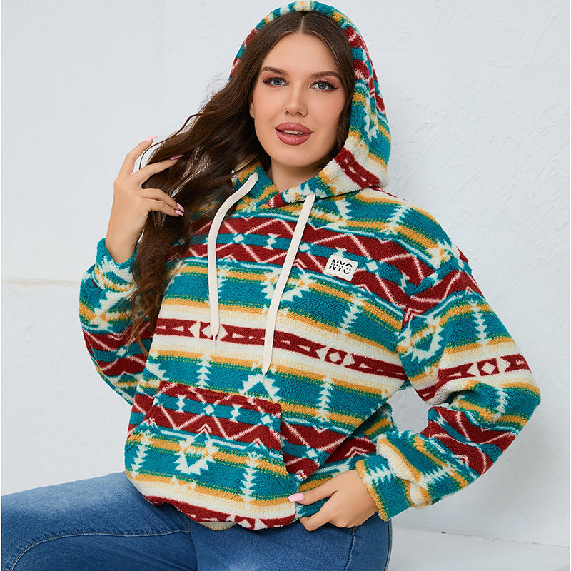 Cow Print Fleece Half-Zip (Plus)