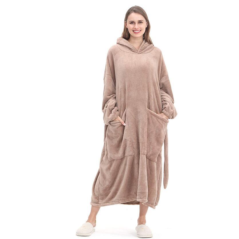 Flannel Blanket Robe Hoodie