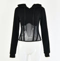 Mesh Corset Zip Hoodie
