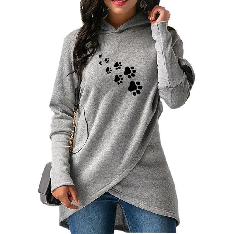 Paw Print Wrap Hoodie