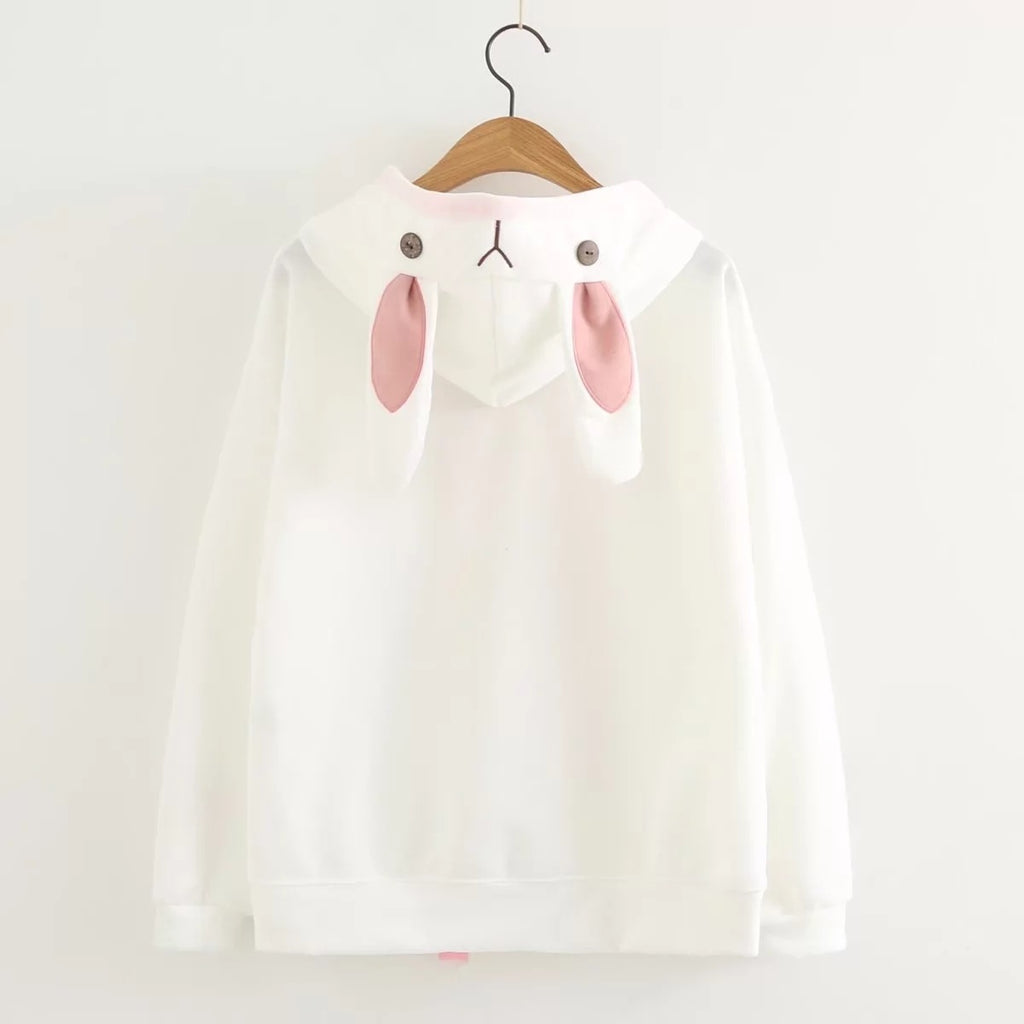 Bunny Ears Embroidered Hoodie