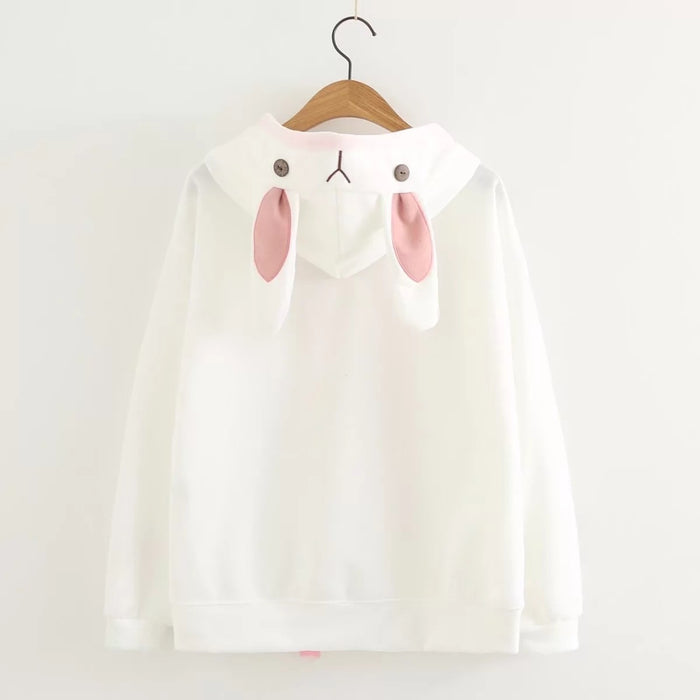 Bunny Ears Embroidered Hoodie