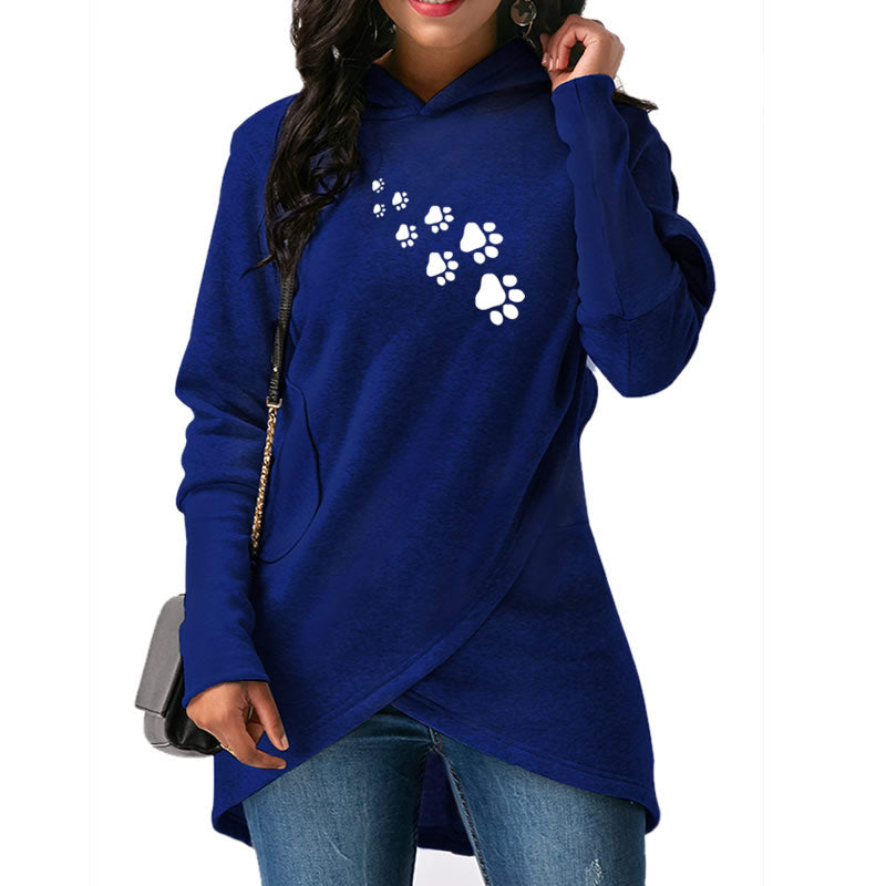 Paw Print Wrap Hoodie