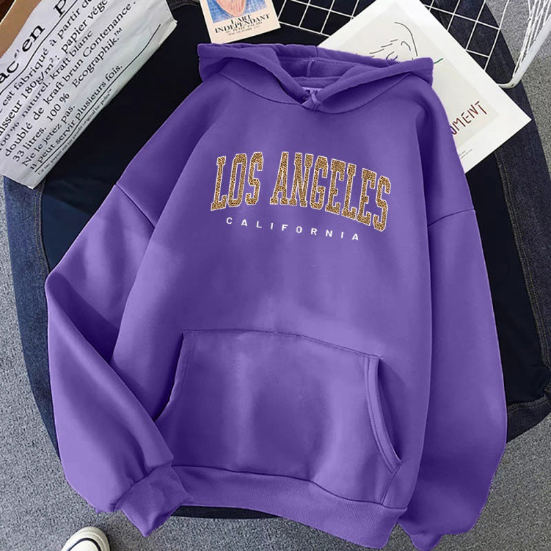 Los Angeles Leopard Letter Hoodie