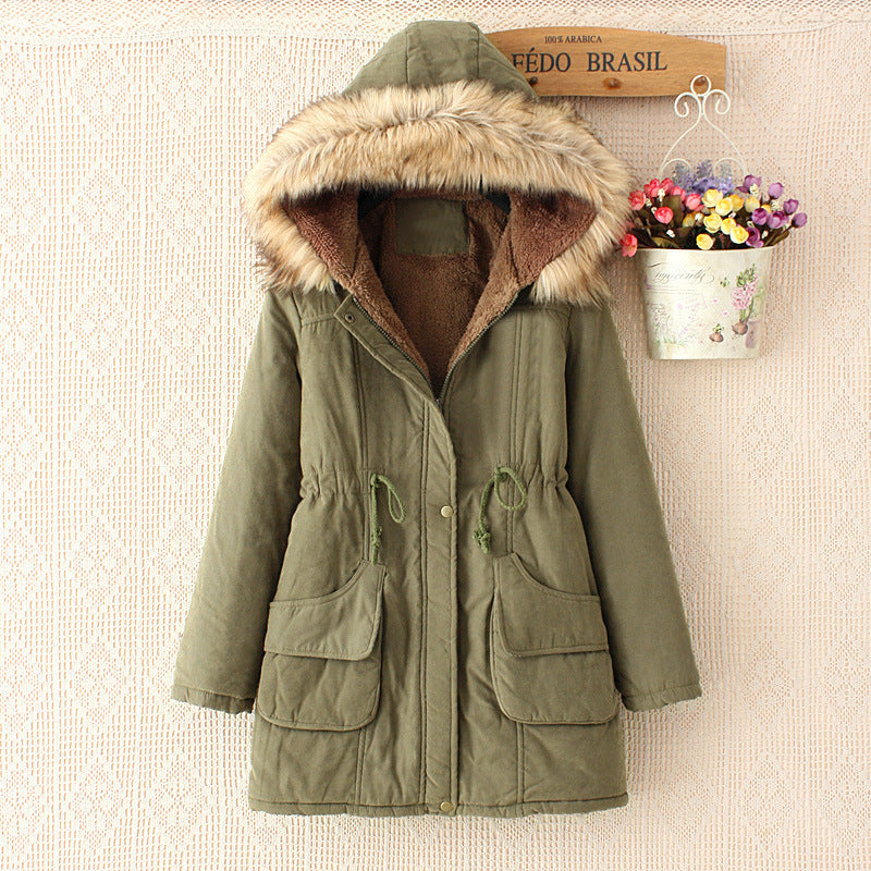 Faux Fur Hood Parka Coat