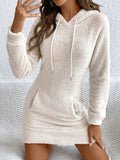 Velour Fitted Hoodie Dress