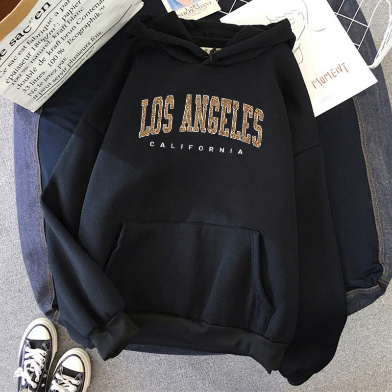 Los Angeles Leopard Letter Hoodie