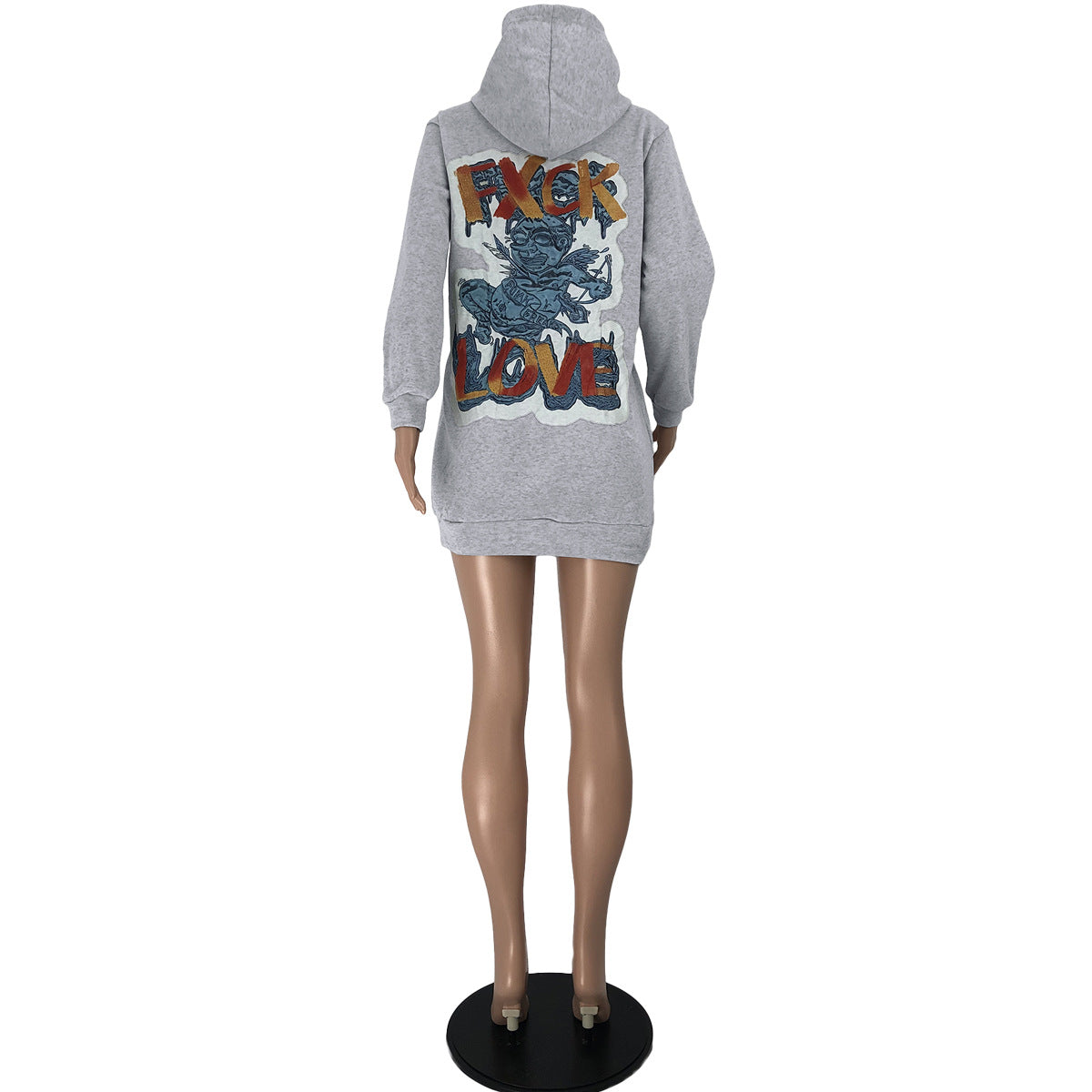 Graffiti Back-Print Hoodie Dress