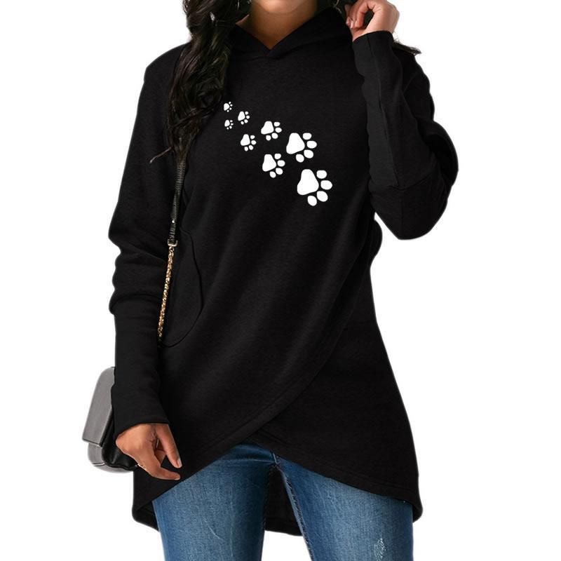 Paw Print Wrap Hoodie