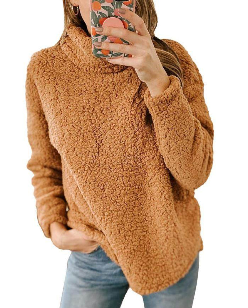 Teddy Fleece Turtleneck Pullover