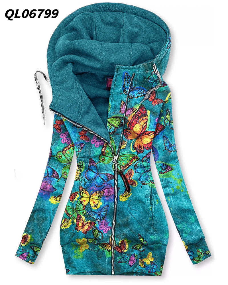 Tropical Bloom Zip Hoodie