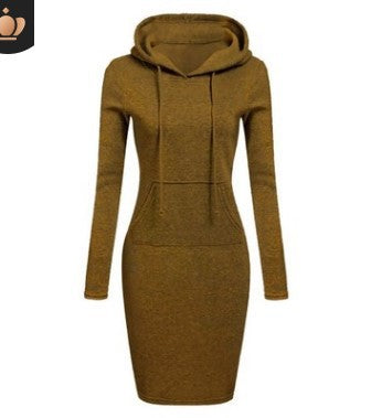 Classic Bodycon Midi Hoodie Dress