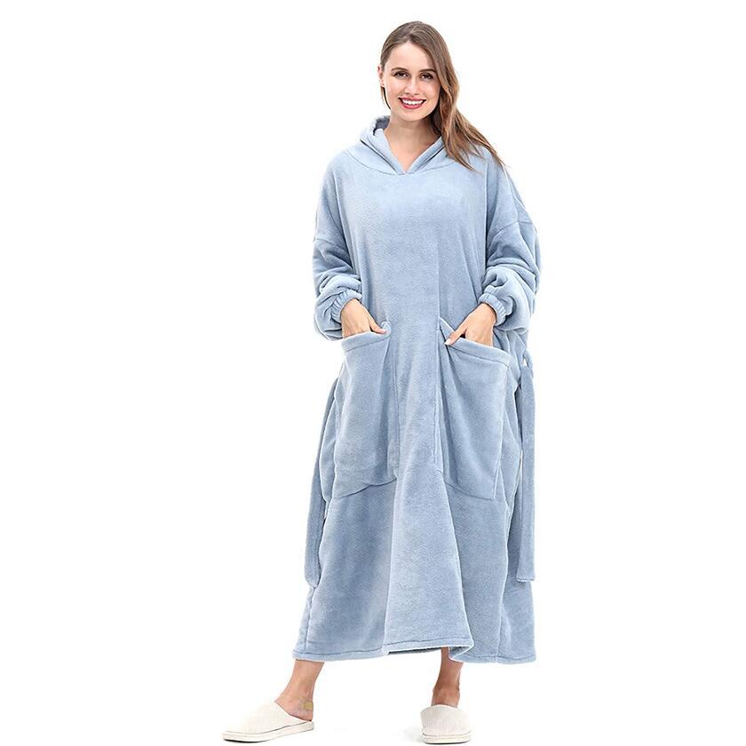 Flannel Blanket Robe Hoodie