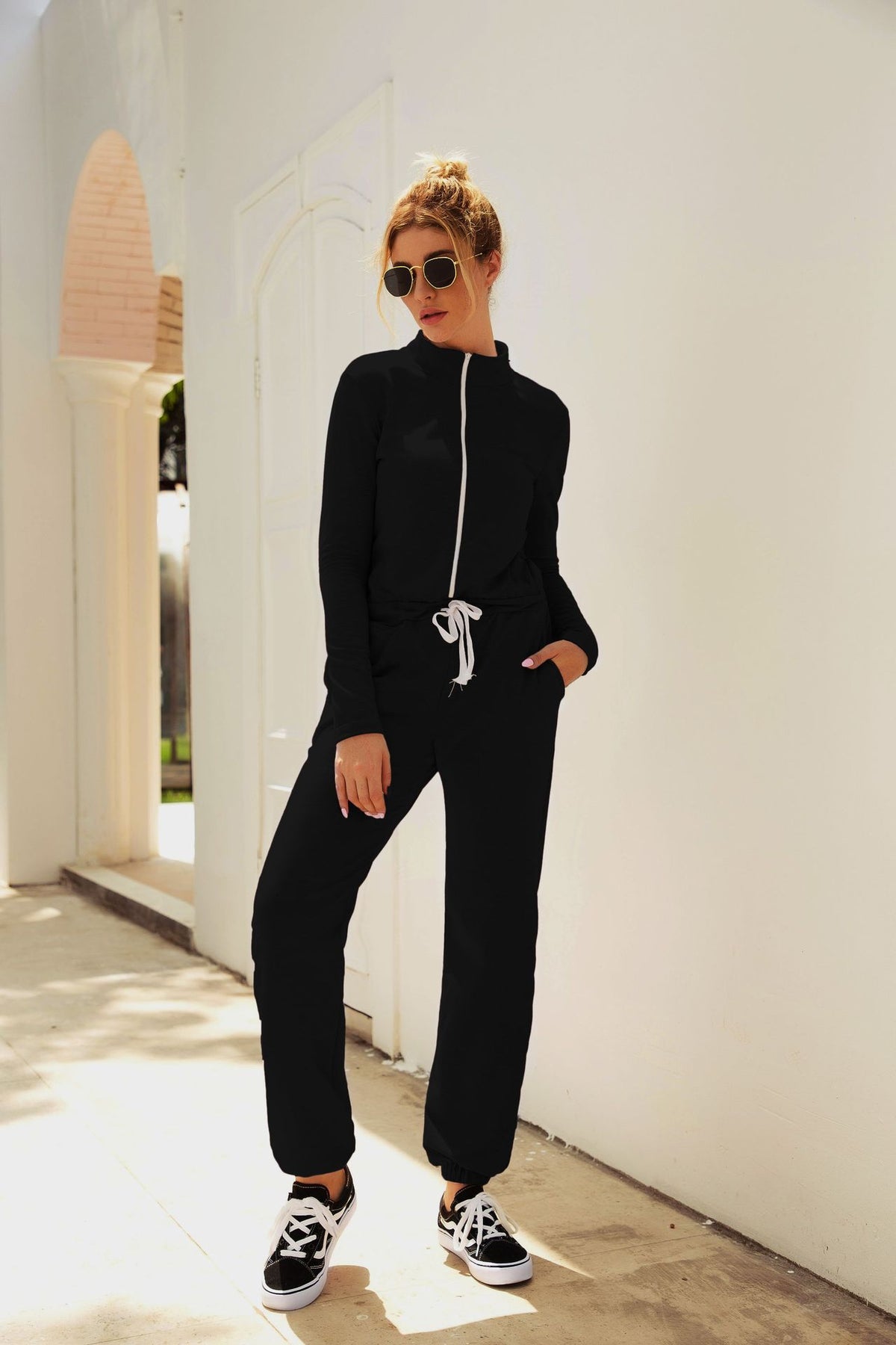 Hooded Zip Utility Jumpsuit